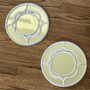 White Distressed Accent Mirrors - Set of 2